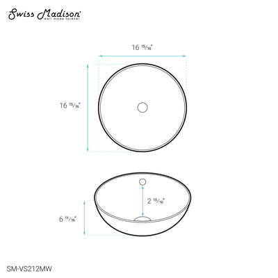 Sublime 17” Round Vessel Sink in Matte White