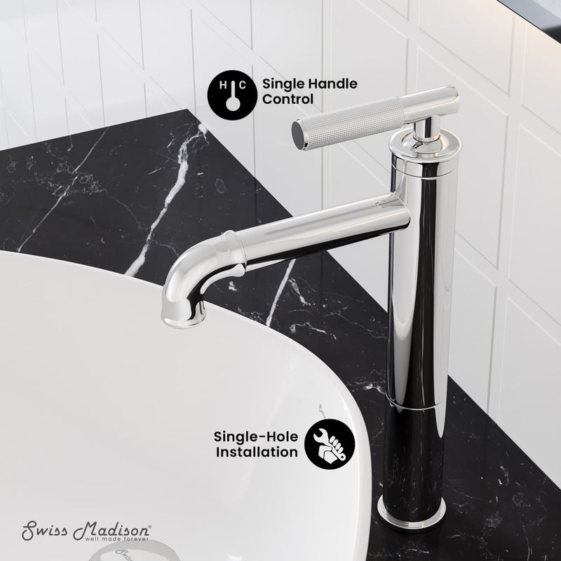 Avallon Single Hole, Single-Handle Sleek, High Arc Bathroom Faucet in Chrome