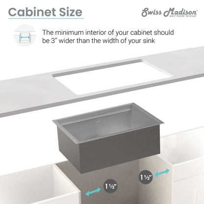 27 x 19 stainless steel single basin undermount kitchen workstation sink with integrated ledge.