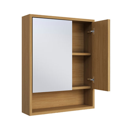 Delice 24 x 30 Rectangular Wall Mount Medicine Cabinet in Oak with Open Shelf