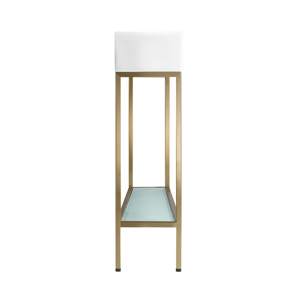 Pierre 19" Freestanding Bathroom Vanity with Open Shelf and Brushed Gold Metal Frame