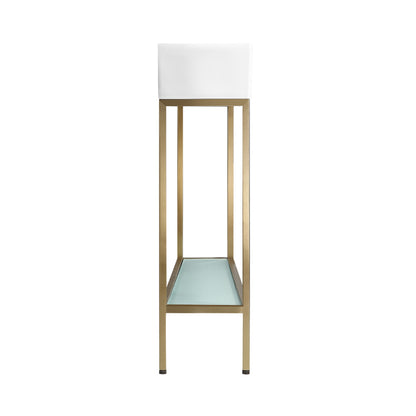 Pierre 19" Freestanding Bathroom Vanity with Open Shelf and Brushed Gold Metal Frame