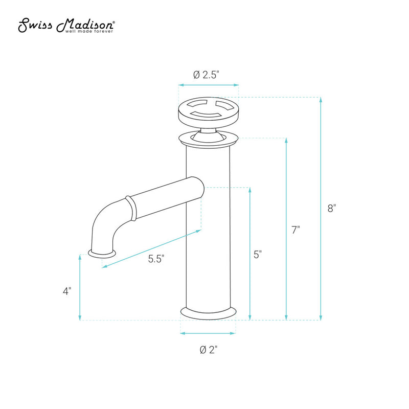 Avallon Single Hole, Single-Handle Wheel, Bathroom Faucet in Brushed Gold