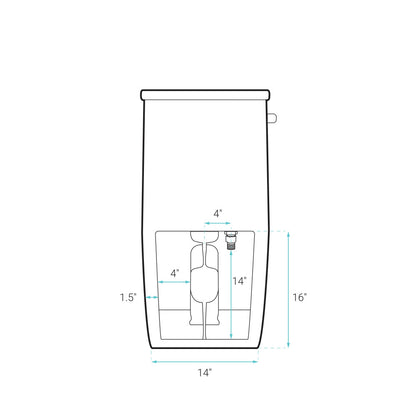 St. Tropez One-Piece Elongated Toilet Side Flush 1.28 gpf