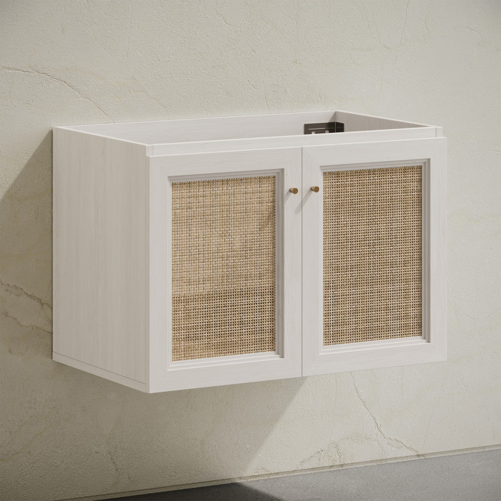 Classe 30" Wall-Mounted Bathroom Vanity in White Oak without Sink Top