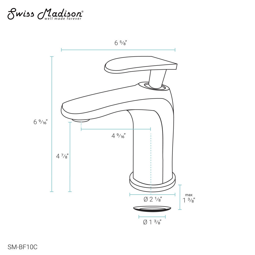 Single-handle bathroom faucet with curved spout, chrome finish.