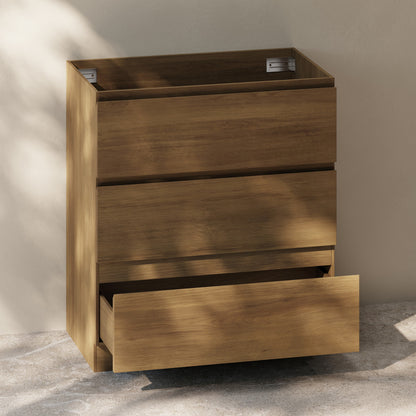 Liberte 30" Freestanding Bathroom Vanity Cabinet without Top in Brown Oak