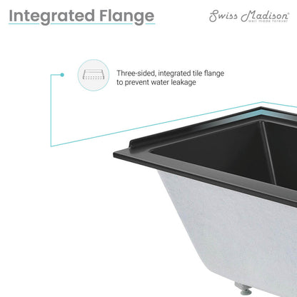 Voltaire 60" x 30" Right-Hand Drain Alcove Bathtub in Matte Black