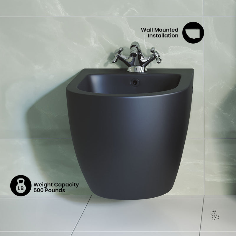 St. Tropez Wall Hung Bidet in Matte Black