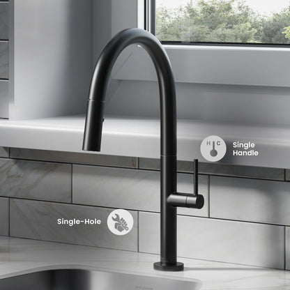 Chalet Single Handle, Pull-Down Kitchen Faucet in Matte Black