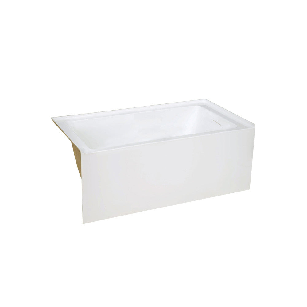 Voltaire 48 x 32 Skirted Right Drain Soaking Apron Bathtub in Glossy White with Integrated Overflow, Drain Included