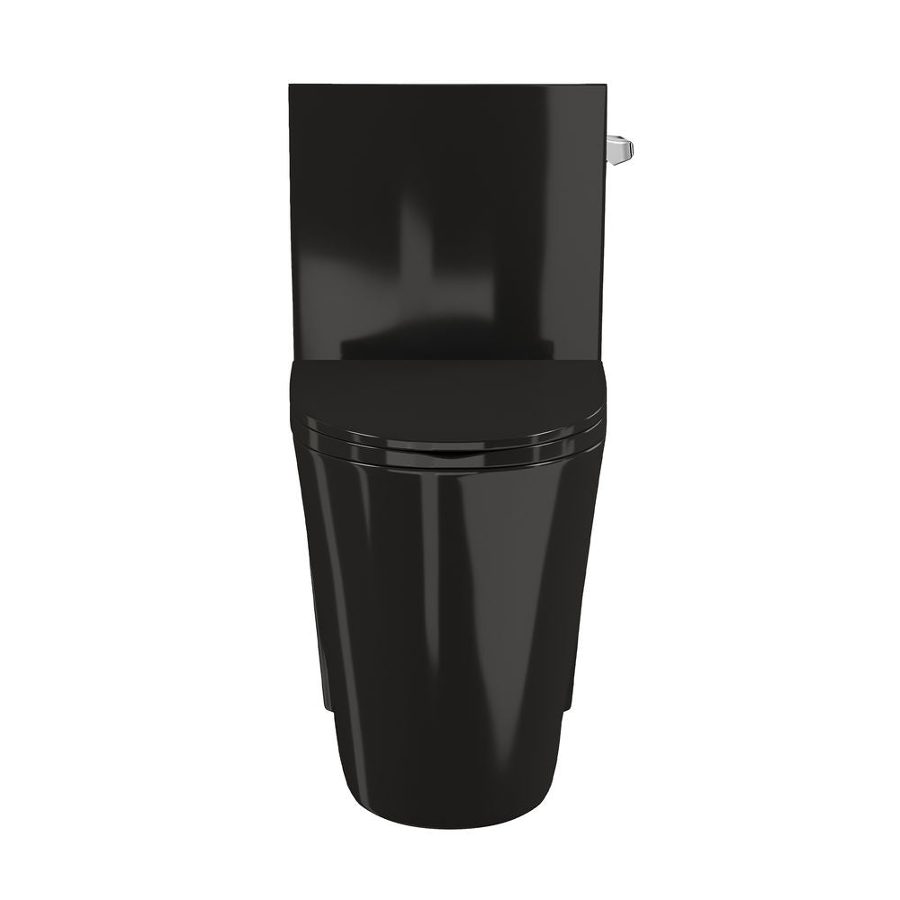 St. Tropez One-Piece 12" Rough-in 1.28 GPF Right-Hand Flush Elongated Toilet in Glossy Black