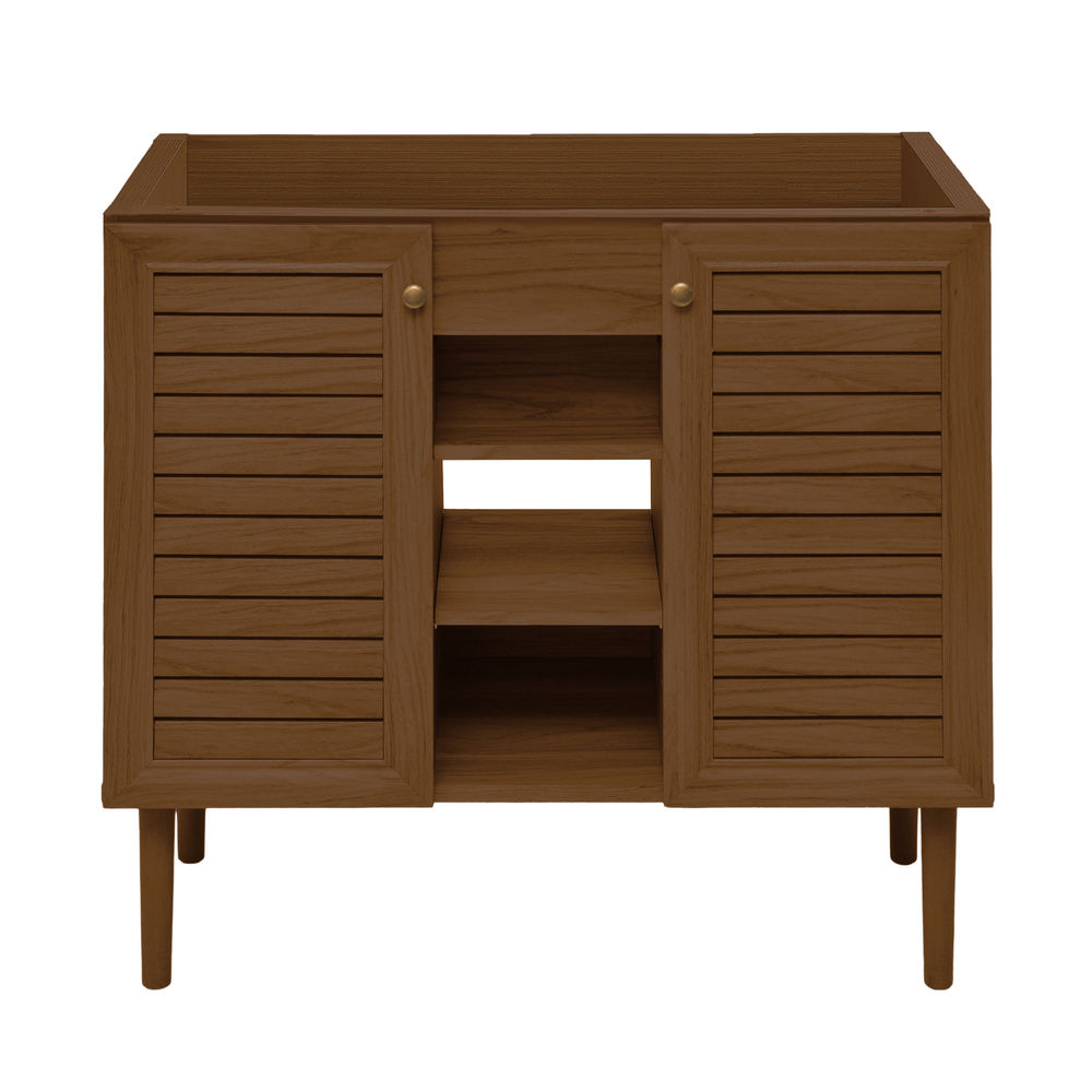 Bron 36" Freestanding Bathroom Vanity Cabinet without Top in Brown Oak