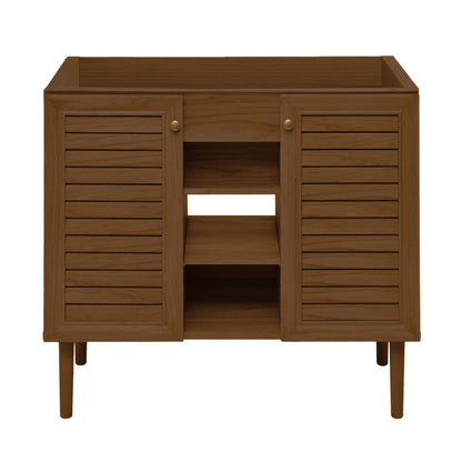 Bron 36" Freestanding Bathroom Vanity Cabinet without Top in Brown Oak