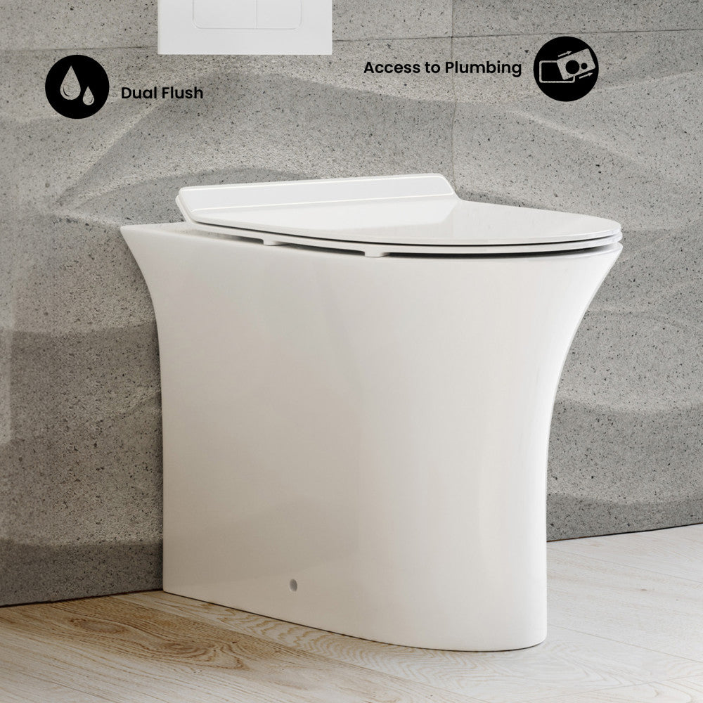 Cascade Back-to-Wall Elongated Toilet Bowl