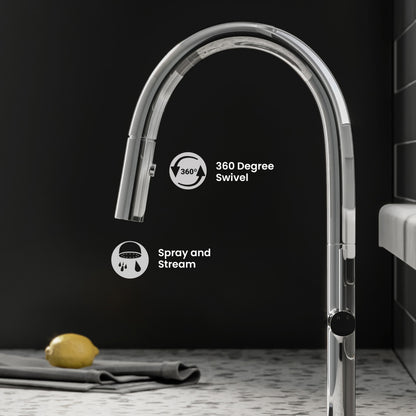 Chalet Single Handle, Pull-Down Kitchen Faucet in Chrome