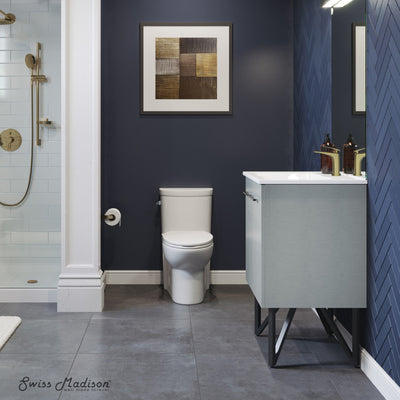 Annecy 24" Freestanding Bathroom Vanity in Gray with Sink Top