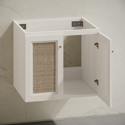 Classe 24" Wall-Mounted Bathroom Vanity in White Oak without Sink Top