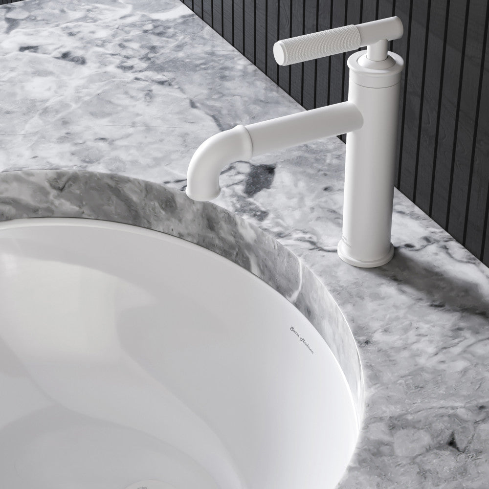 Avallon Single Hole, Single-Handle Sleek, Bathroom Faucet in Matte White