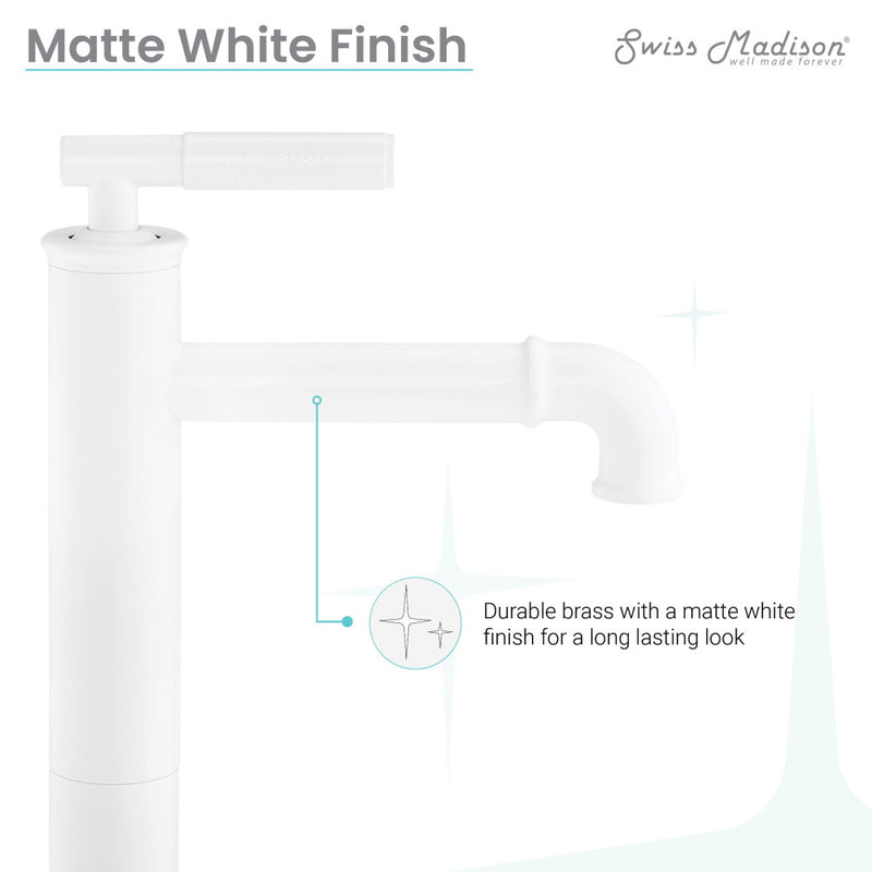 Avallon Single Hole, Single-Handle Sleek, High Arc Bathroom Faucet in Matte White