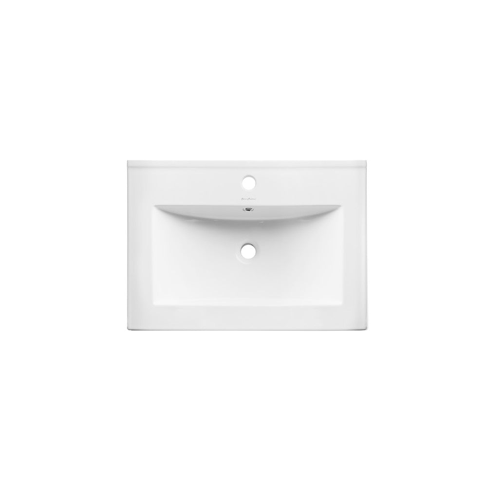 Pierre 24" Open Shelf Chrome Frame Wall-Mounted Bathroom Vanity with Sink Top