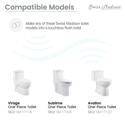Touchless retrofit kit compatible with Swiss Madison one-piece toilets Virage, Sublime, Avallon.