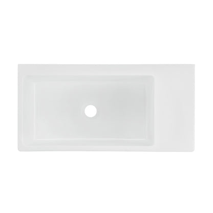 Delice 24" Rectangle Wall-Mount Bathroom Sink in Matte White