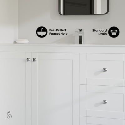 Cannes 48 Single, Two Doors, Three Drawers, Bathroom Vanity