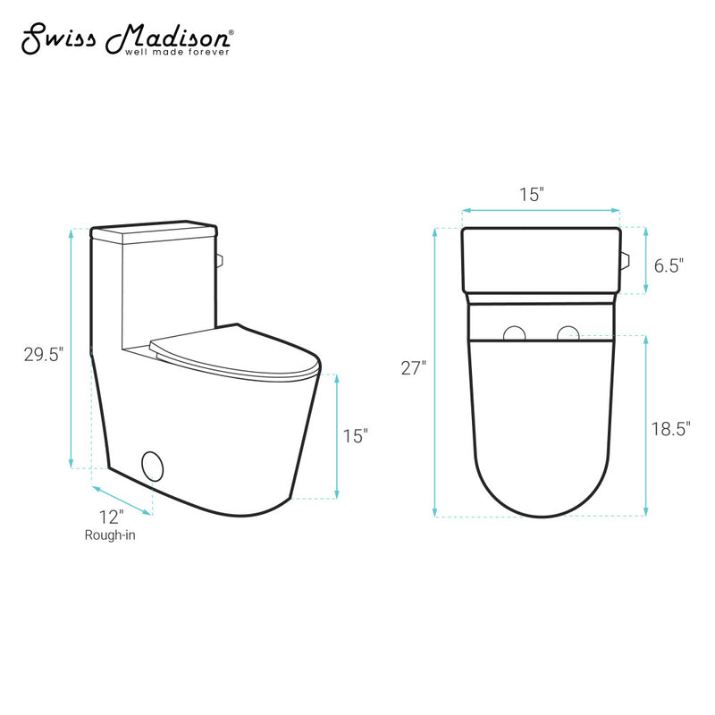 Liberte One-Piece 12" Rough-in 1.28 GPF Right-Hand Flush Elongated ADA Toilet in Glossy White