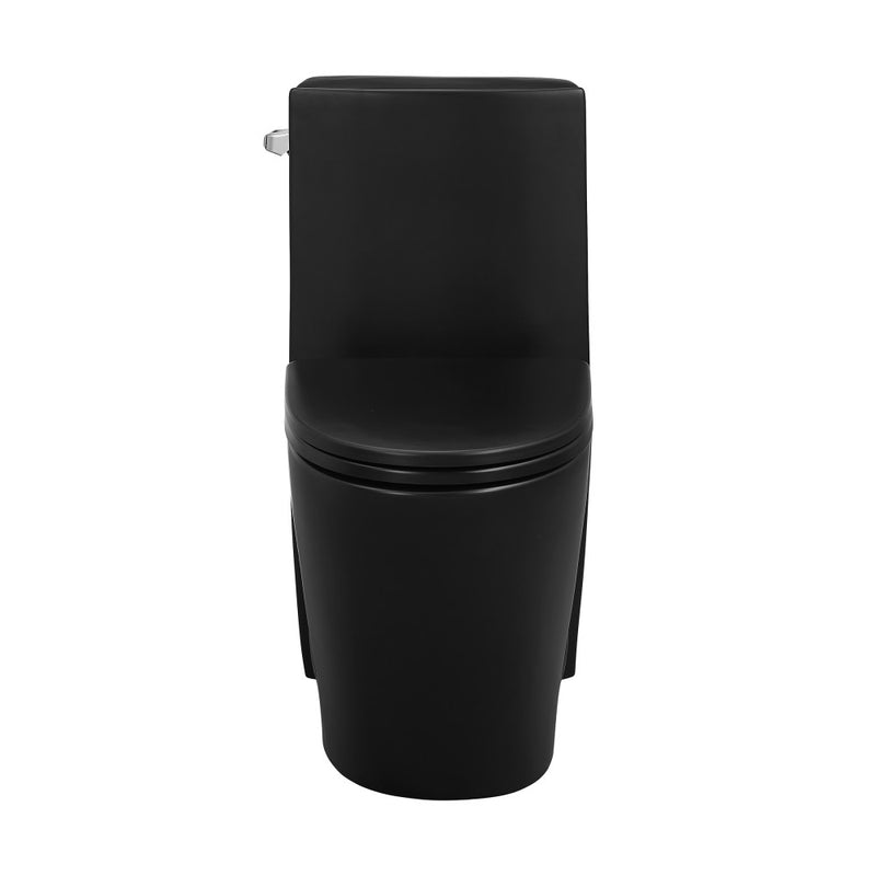 St. Tropez One-Piece Elongated Toilet Left Side Vortex Flush Handle in Matte Black 1.28 gpf