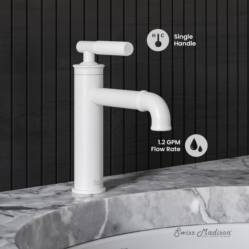 Avallon Single Hole, Single-Handle Sleek, Bathroom Faucet in Matte White