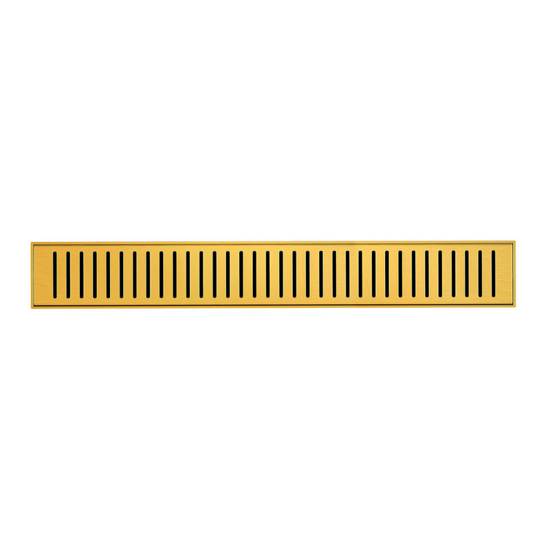 Voltaire 24" Stainless Steel Linear Shower Drain in Brushed Gold