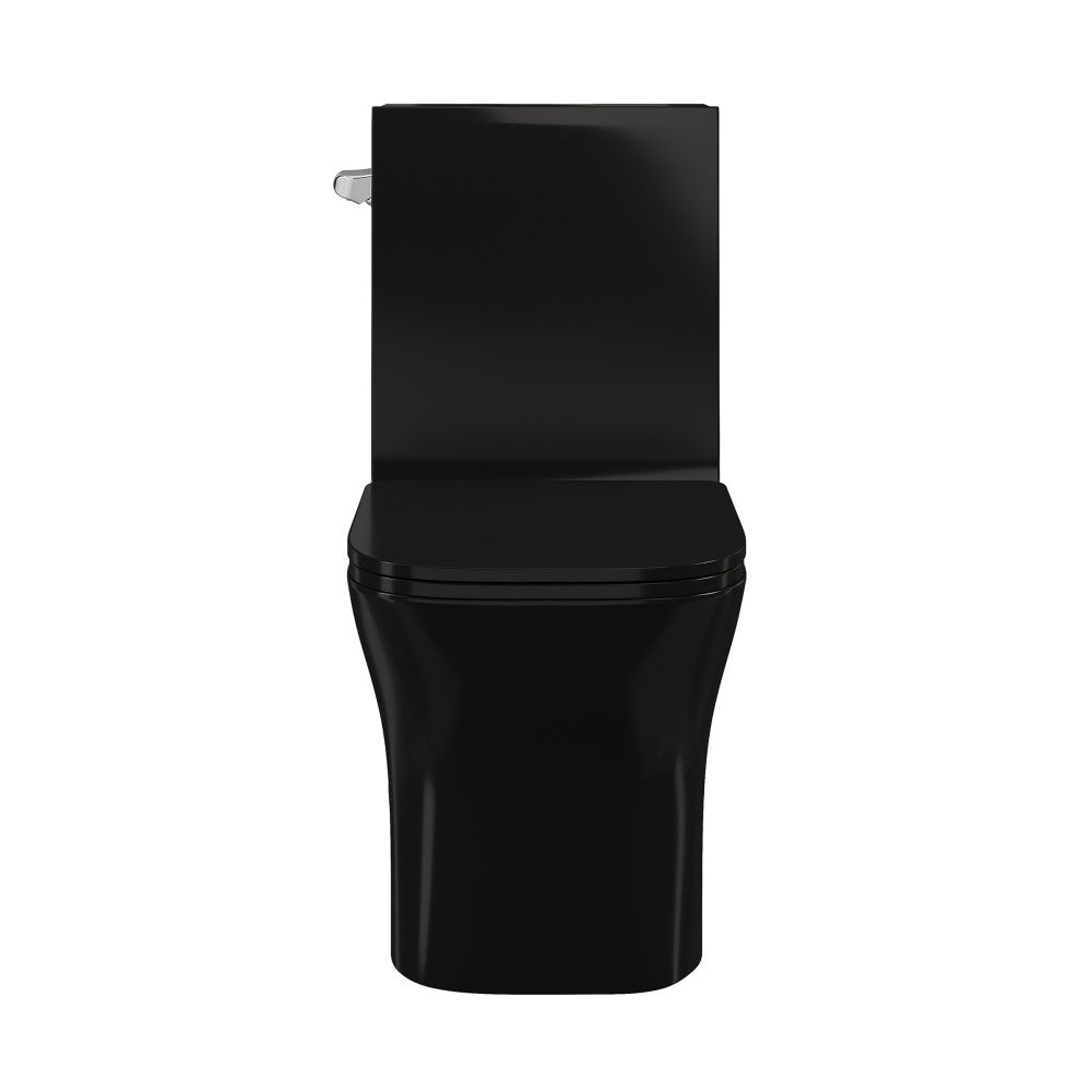 Concorde One-Piece 12" Rough-in 1.28 GPF Left-Hand Flush Square Toilet in Glossy Black