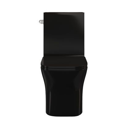 Concorde One-Piece 12" Rough-in 1.28 GPF Left-Hand Flush Square Toilet in Glossy Black