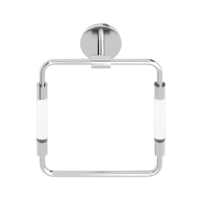 Verre Acrylic Square Towel Ring in Chrome