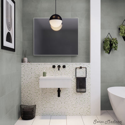 Delice 24" Rectangle Wall-Mount Bathroom Sink in Matte White