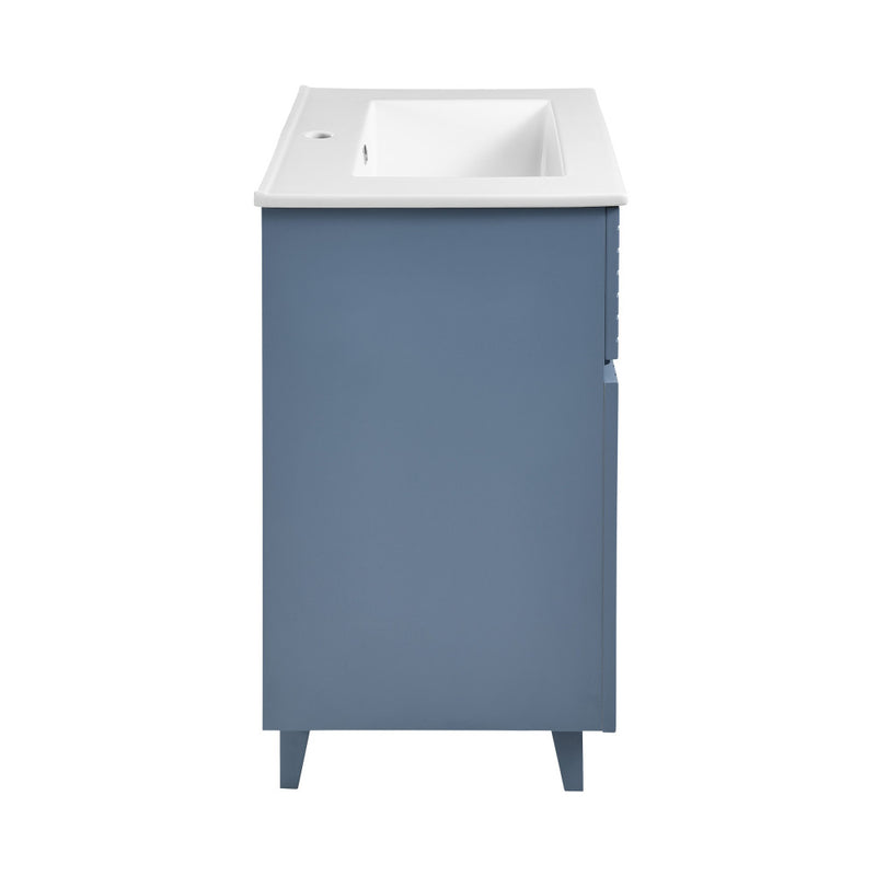 Bernay 24" Freestanding Bathroom Vanity in Blue Heather with Sink Top