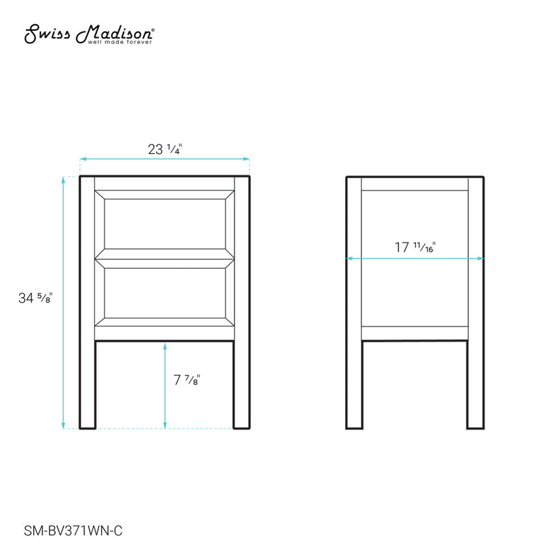 Nadar 24" Bathroom Vanity in Walnut Cabinet Only