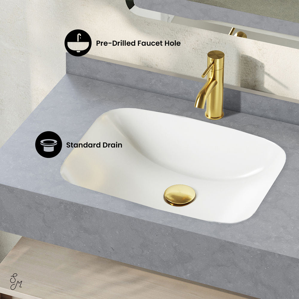 Avancer 36" Wall-Mounted Bathroom Vanity in White Oak with Charcoal Gray Sink Top