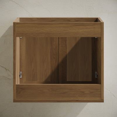 Classe 24" Wall-Mounted Bathroom Vanity in Brown Oak without Sink Top