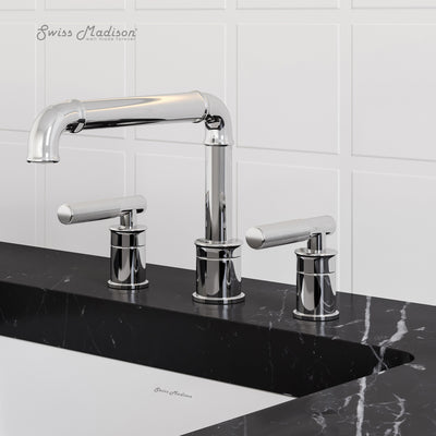 Avallon 8 in. Widespread, Sleek Handle, Bathroom Faucet in Chrome