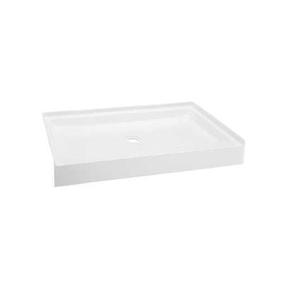 Voltaire 42" x 36" Acrylic White, Single-Threshold, Center Drain, Shower Base