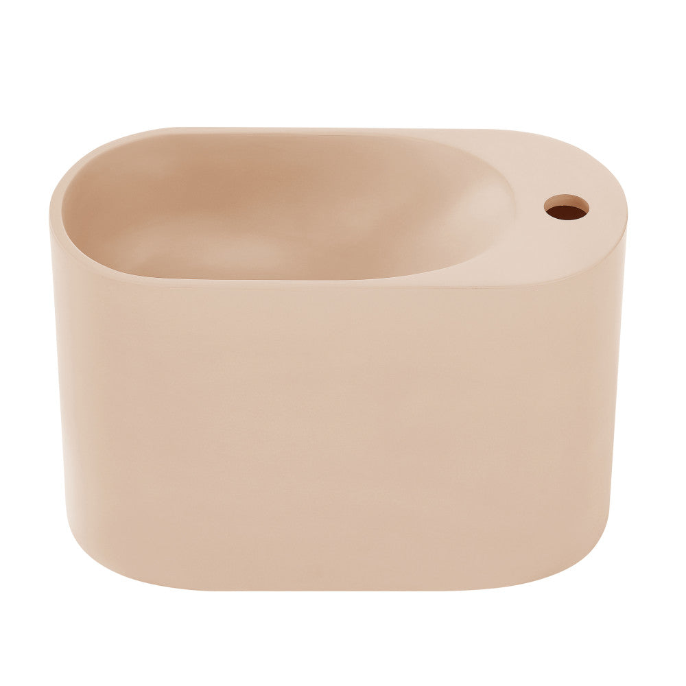 Terre 18" Right Side Faucet Wall-Mount Bathroom Sink in Pastel Peach