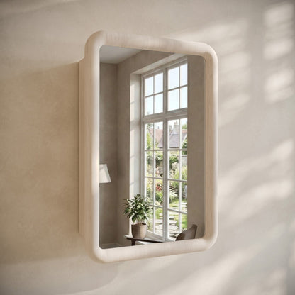 Plaisir 18 x 27 Recessed/Wall Mount Medicine Cabinet with Mirror in White Oak