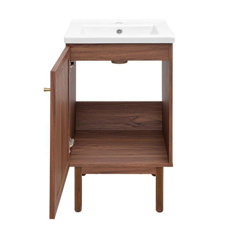 Classe 18" Freestanding Bathroom Vanity in Brown Oak with Sink Top