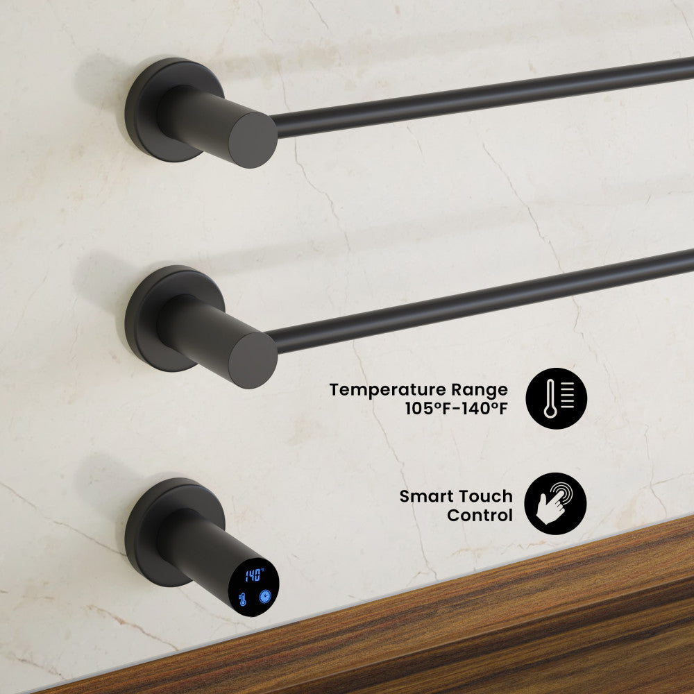 Claire 3-Bar Electric Towel Warmer in Matte Black