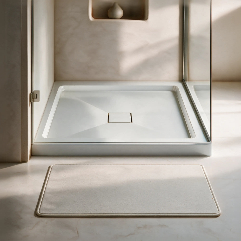 Marquette 36 x 36 Shower Pan Base with Center Drain in Glossy White
