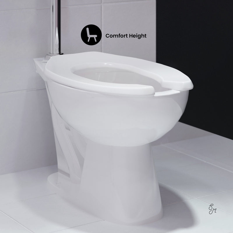 Sirene Floor-Mounted Comfort Height Commercial Elongated Top Flush Spud Flushometer Toilet Bowl