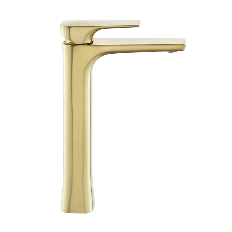 Monaco Single Hole, Single-Handle, High Arc Bathroom Faucet in Brushed Gold