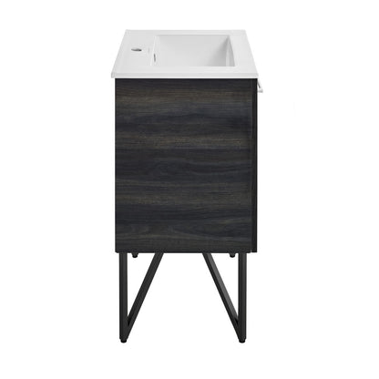 Annecy 24" Freestanding Bathroom Vanity in Black Walnut with Sink Top